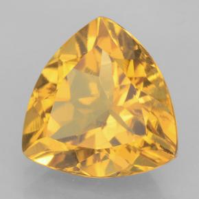 3.64 ct Golden Citrine Stone, Natural Citrine in Trillion Facet Shape for Sale