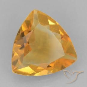 1.58 ct Golden Citrine Stone, Natural Citrine in Trillion Facet Shape for Sale