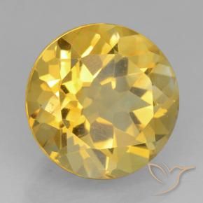 5.91 ct Golden Citrine Stone, Natural Citrine in Round Facet Shape for Sale