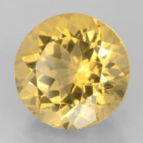6.05 ct Yellow Citrine Stone, Natural Citrine in Round Facet Shape for Sale