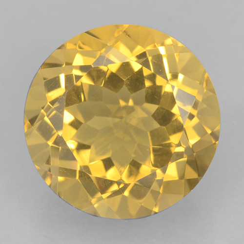 Dorado Citrina Gema - 6.3ct Faceta Redonda (ID: 501260)
