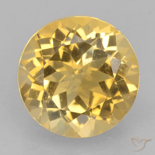 5.99ct Natural Bright Gold Citrine, Round, VVS