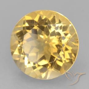 5.99 ct Golden Citrine Stone, Natural Citrine in Round Facet Shape for Sale