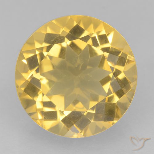5.84ct Natural Gold Citrine, Round, VVS
