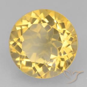 5.84 ct Golden Citrine Stone, Natural Citrine in Round Facet Shape for Sale
