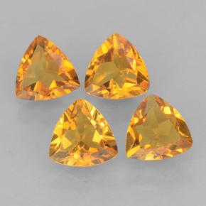 Deep Orange-Gold Citrine Gem - 0.4ct Trillion Facet (ID: 501284)