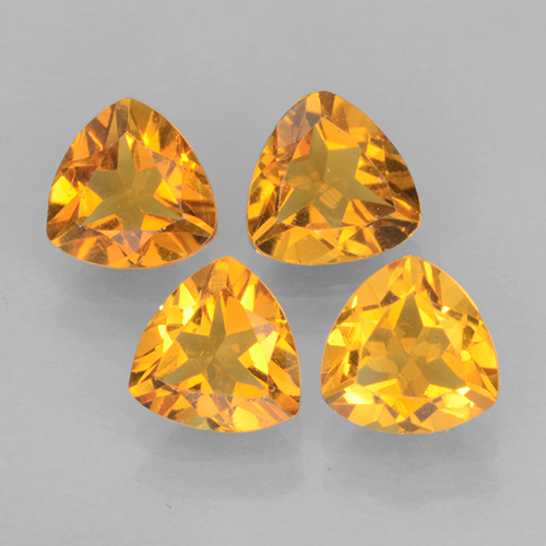 Dark Orange-Gold Citrine Gem - 0.4ct Trillion Facet (ID: 501285)