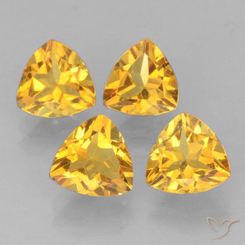 Dorado medio Citrina Gema - 0.4ct Forma trillón (ID: 501287)