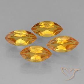1.16 ctw Golden Citrine Stones, Natural Citrine in Marquise Facet Shape for Sale