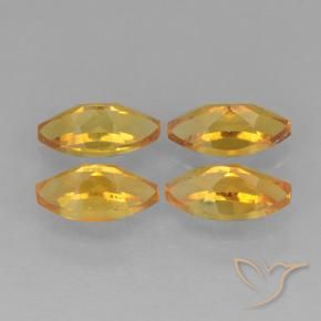 Citrine Gemstones in 6 x 3.1 mm Size for Sale, Citrine Stones in Dark Orange-Gold Color