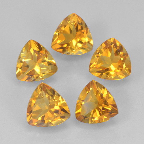 Dark Golden Citrine Gem - 0.4ct Trillion Facet (ID: 501290)