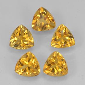 Dark Golden Citrine Gem - 0.4ct Trillion Facet (ID: 501291)