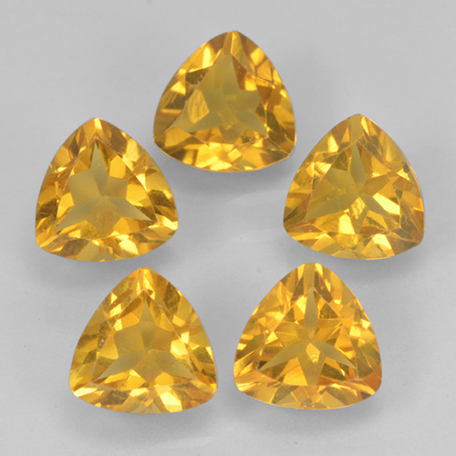 Deep Golden Orange Citrine Gem - 0.4ct Trillion Facet (ID: 501296)