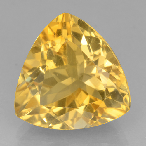 Medium Gold Citrino Gem - 5.4ct Sfaccettatura trilliant (ID: 501307)