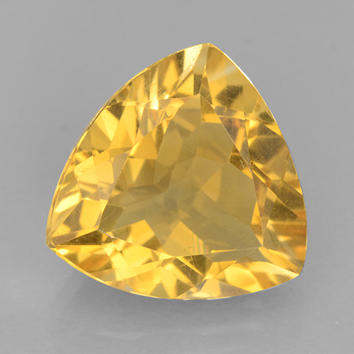 Medium Gold Citrino Gem - 4.8ct Sfaccettatura trilliant (ID: 501312)