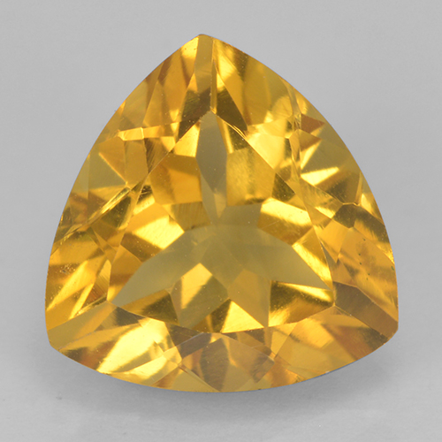 Medium Golden Цитрин Камень - 2.1ct Огранка Триллион Фасетная (ID: 501320)
