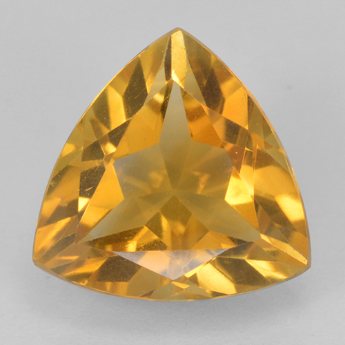 Dark Golden Citrine Gem - 2.1ct Trillion Facet (ID: 501323)