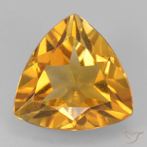 Deep Orange-Gold Цитрин Камень - 2ct Огранка Триллион Фасетная (ID: 501324)