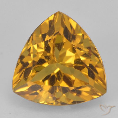 2.33ct Natural Deep Golden Orange Citrine, Trillion, VVS