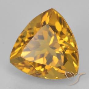 2.33 ct Golden Citrine Stone, Natural Citrine in Trillion Facet Shape for Sale