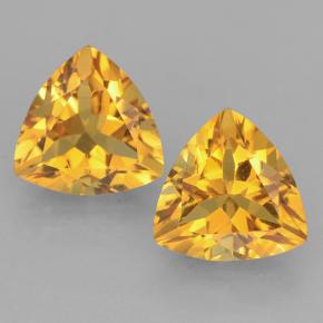 Dark Golden Citrine Gem - 2.3ct Trillion Facet (ID: 501403)