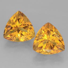 Doré-orange foncé Citrine gemme - 2.5ct Facette trillion (ID: 501404)