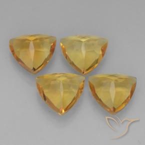 Citrine Gemstones in 9 x 9 mm (calibrated) Size for Sale, Citrine Stones in Deep Orange-Gold Color