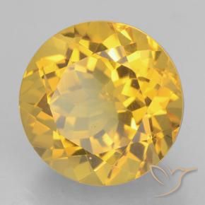 6.39 ct Golden Citrine Stone, Natural Citrine in Round Facet Shape for Sale