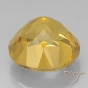 Citrine Gemstone in 12 mm (calibrated) Size for Sale, Citrine Stone in Medium Gold Color