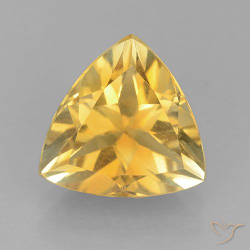 2.12ct Natural Medium Gold Citrine, Trillion, VVS