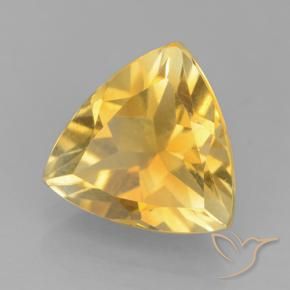 2.12 ct Golden Citrine Stone, Natural Citrine in Trillion Facet Shape for Sale