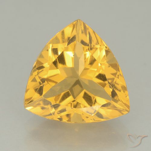 2.16ct Natural Medium Gold Citrine, Trillion, VVS