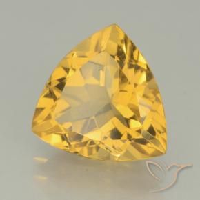2.16 ct Golden Citrine Stone, Natural Citrine in Trillion Facet Shape for Sale