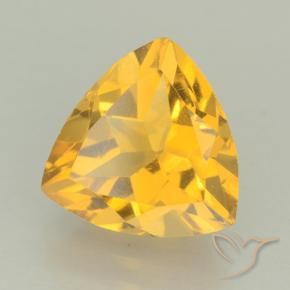 2.22 ct Golden Citrine Stone, Natural Citrine in Trillion Facet Shape for Sale