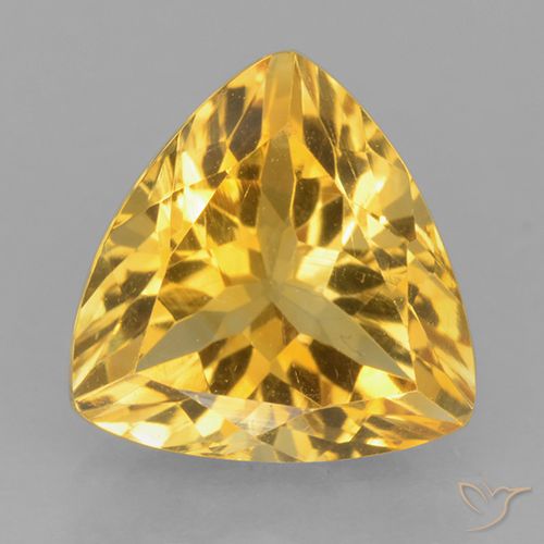Medium Gold Citrino Gem - 2.2ct Sfaccettatura trilliant (ID: 501623)
