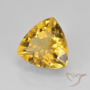 2.32 ct Golden Citrine Stone, Natural Citrine in Trillion Facet Shape for Sale