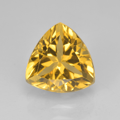 Deep Gold Citrin Edelstein - 2.2ct Trillantschliff (ID: 502174)