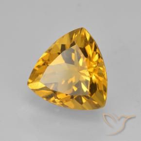2.24 ct Golden Citrine Stone, Natural Citrine in Trillion Facet Shape for Sale