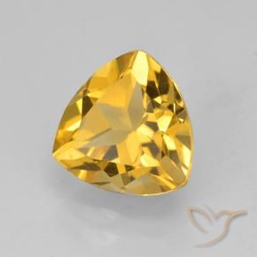2.36 ct Golden Citrine Stone, Natural Citrine in Trillion Facet Shape for Sale