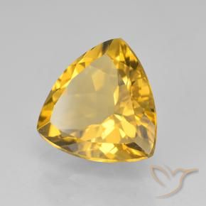 2.07 ct Golden Citrine Stone, Natural Citrine in Trillion Facet Shape for Sale