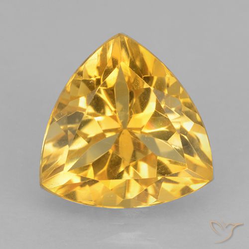 2.36ct Natural Medium Gold Citrine, Trillion, VVS