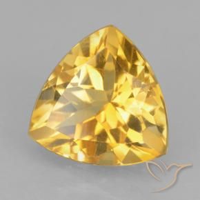2.36 ct Golden Citrine Stone, Natural Citrine in Trillion Facet Shape for Sale