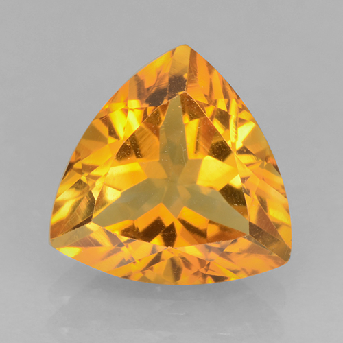 Deep Orange-Gold Citrine Gem - 2.3ct Trillion Facet (ID: 502588)