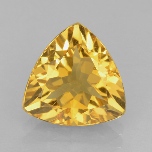Dorado medio Citrina Gema - 2ct Forma trillón (ID: 502590)