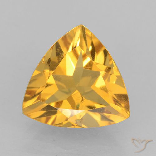 2.03ct Natural Golden Orange Citrine, Trillion, VVS