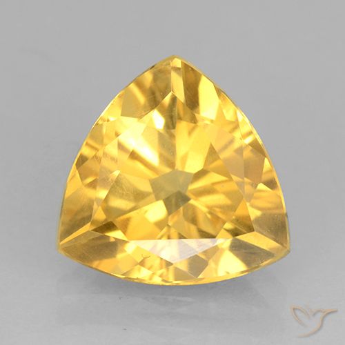 1.74ct Natural Medium Gold Citrine, Trillion, VVS