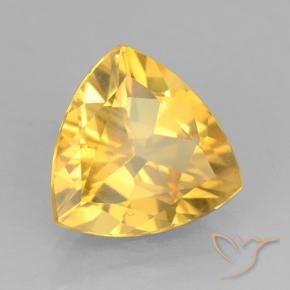 1.74 ct Golden Citrine Stone, Natural Citrine in Trillion Facet Shape for Sale