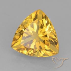 2.27 ct Golden Citrine Stone, Natural Citrine in Trillion Facet Shape for Sale