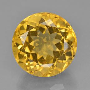 12.60 ct Yellow Citrine Gemstone, Citrine Gem in Round Facet Shape for Sale.