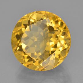 12.60 ct Yellow Citrine Stone, Natural Citrine in Round Facet Shape for Sale